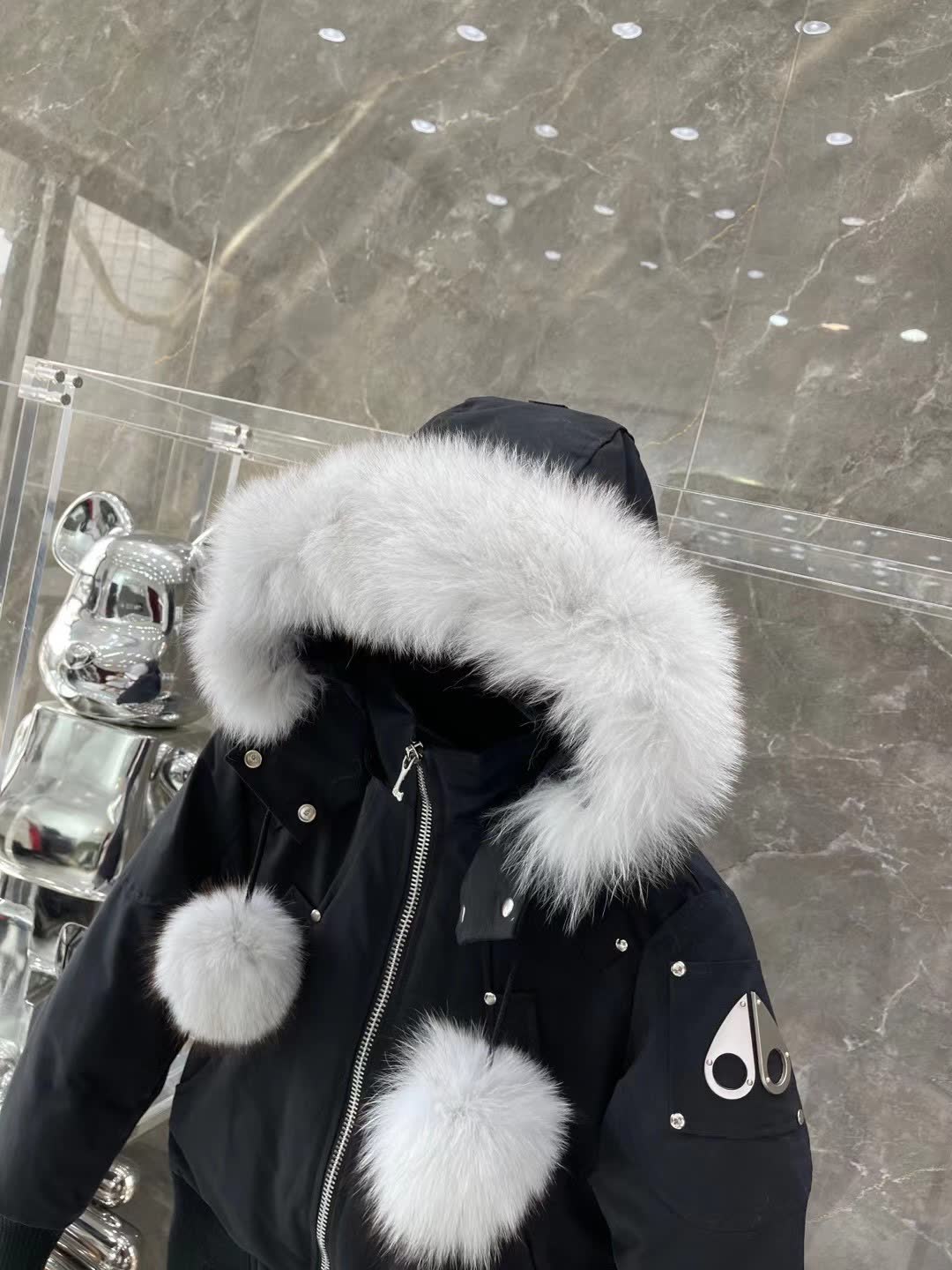 Moose Knuckles Fur-Trim Hooded Bomber Jacket Moose Knuckles Fur-Trim Hooded Bomber Jacket